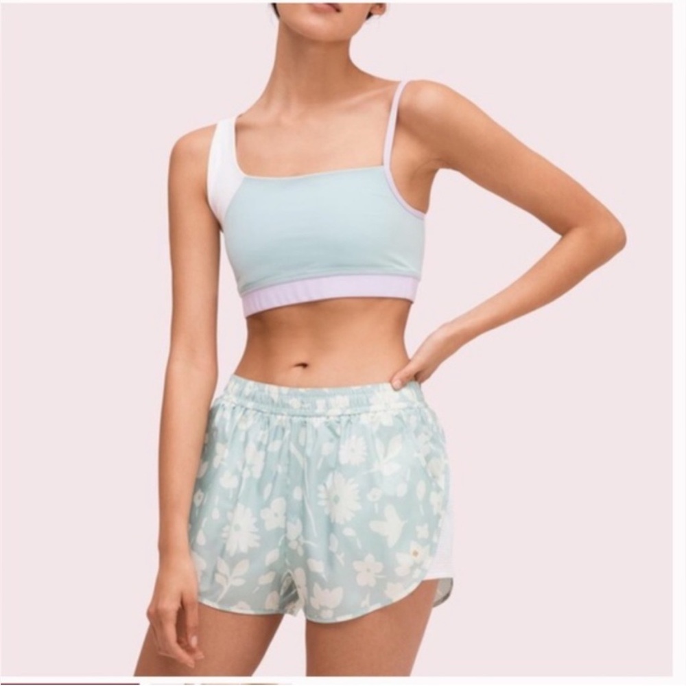 Kate Spade mint floral athletic shorts size XS